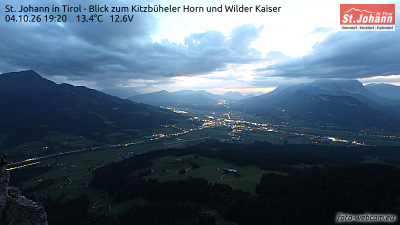 Webcam St. Johann West mit Horn und Kaiser